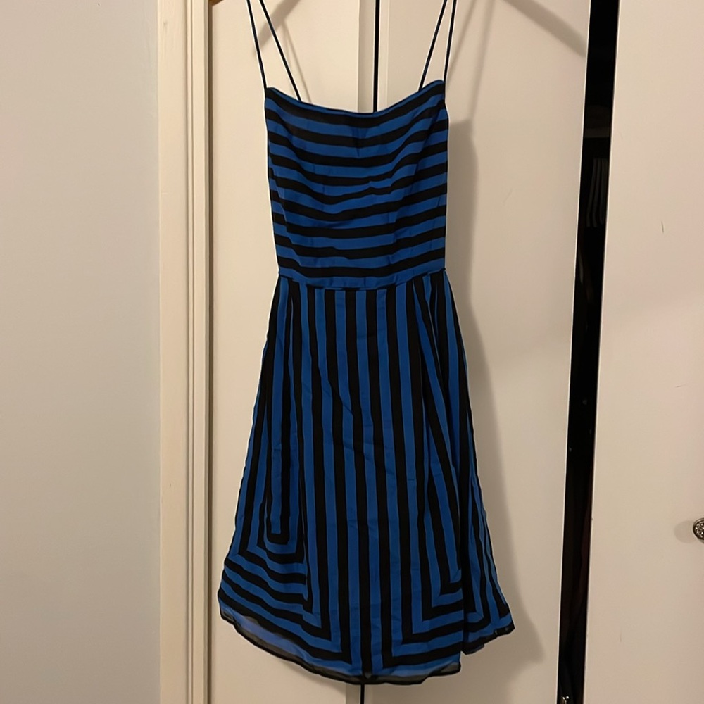 Blue and Black Striped Dress